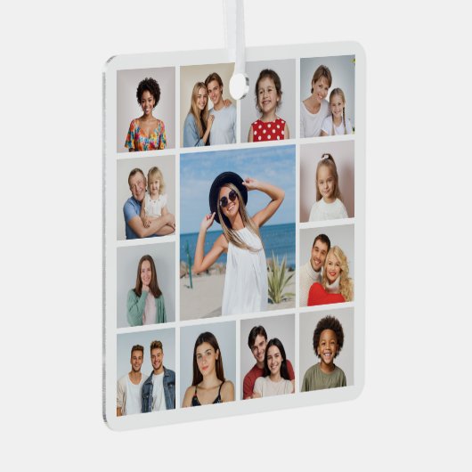 Creëer Uw eigen 13 fotocollage Metalen Ornament (Voorkant Rechts)