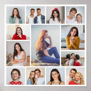 Creëer Uw eigen 13 fotocollage Poster