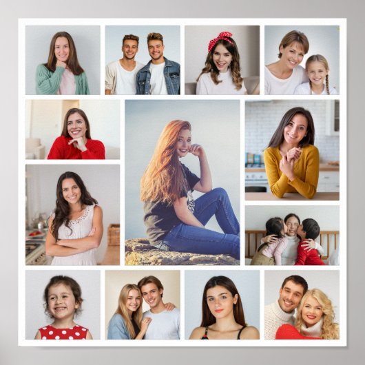 Creëer Uw eigen 13 fotocollage Poster (Voorkant)