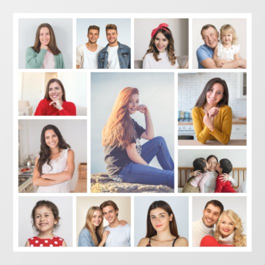 Creëer Uw eigen 13 fotocollage Raamsticker (Vel)