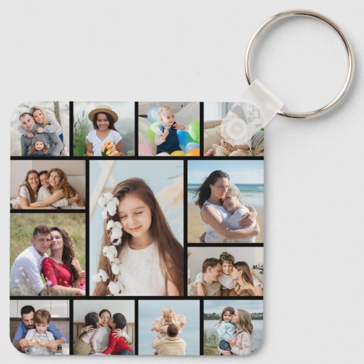 Creëer Uw eigen 13 fotocollage Sleutelhanger (Achterkant)