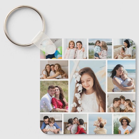 Creëer Uw eigen 13 fotocollage Sleutelhanger (Voorkant)