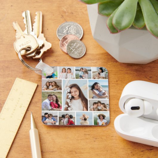 Creëer Uw eigen 13 fotocollage Sleutelhanger (Bureau)