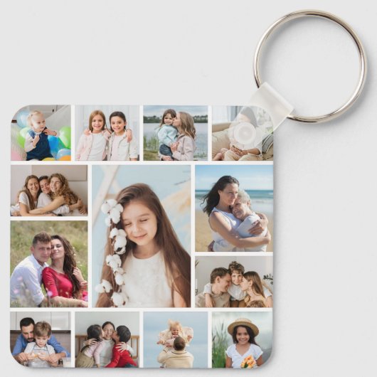 Creëer Uw eigen 13 fotocollage Sleutelhanger (Achterkant)