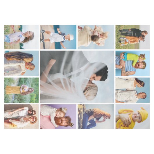 Creëer Uw eigen 13 fotocollage Tafelkleed (Voorkant (Horizontaal))