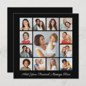 Creëer Uw eigen 13 fotocollage Uw groet toevoegen Notitiekaartje (Voorkant / Achterkant)