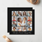 Creëer Uw eigen 13 fotocollage Uw groet toevoegen Notitiekaartje (Voorkant / Achterkant in situ)