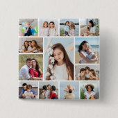 Creëer Uw eigen 13 fotocollage Vierkante Button 5,1 Cm (Voorkant)