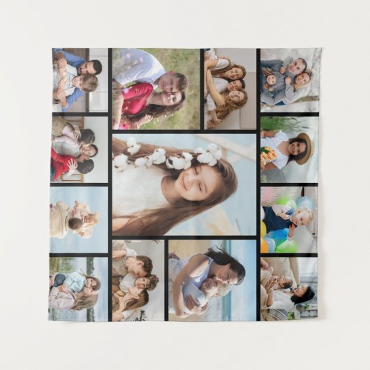 Creëer Uw eigen 13 fotocollage Wandkleed (Voorkant (horizontaal))