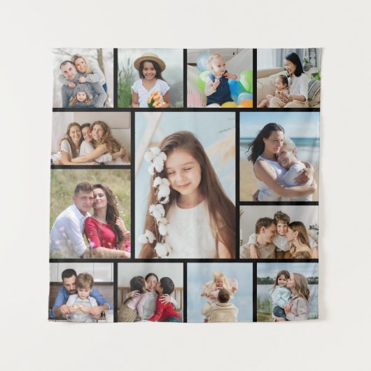 Creëer Uw eigen 13 fotocollage Wandkleed (Voorkant)