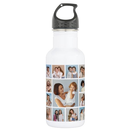 Creëer Uw eigen 13 fotocollage Waterfles (Voorkant)