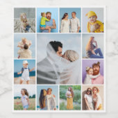 Creëer Uw eigen 13 fotocollage Wijn Etiket (Enkel label)