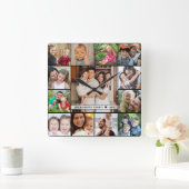 Creëer Uw eigen 13 Fotoverzamelnaam Vierkante Klok (Huis)