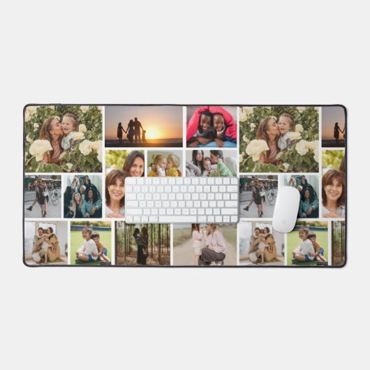 Creëer Uw eigen 14 fotocollage fotoblok Bureaumat (Keyboard & Muis)