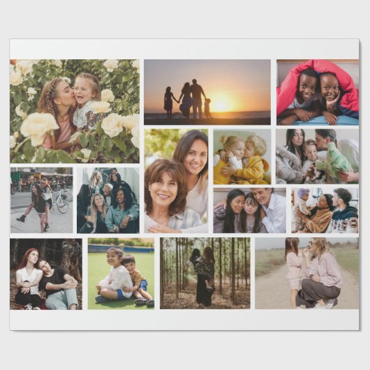 Creëer Uw eigen 14 fotocollage fotoblok Cadeaupapier (Vlak)