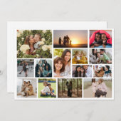 Creëer Uw eigen 14 fotocollage fotoblok Feestdagenkaart (Voorkant / Achterkant)
