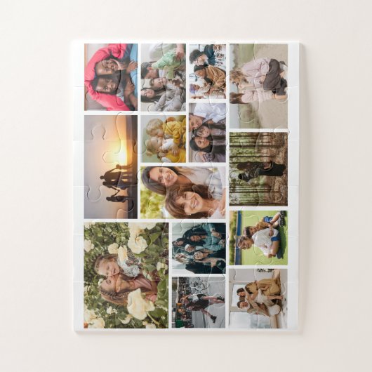 Creëer Uw eigen 14 fotocollage fotoblok Legpuzzel (Verticaal)