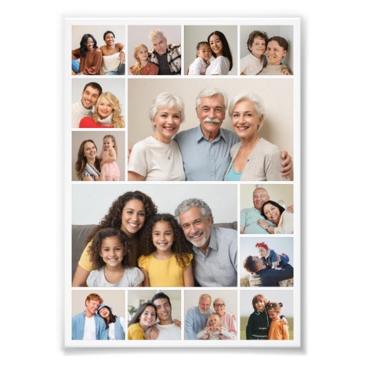 Creëer Uw eigen 14 Fotocollage Fotouitbreiding Foto Afdruk (Voorkant)
