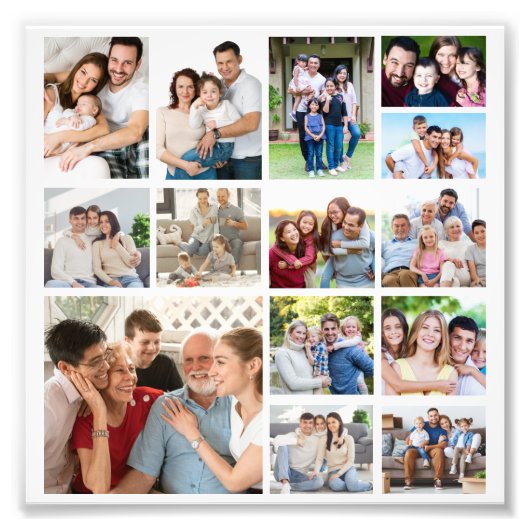 Creëer Uw eigen 14 Fotocollage Fotouitbreiding Foto Afdruk (Voorkant)