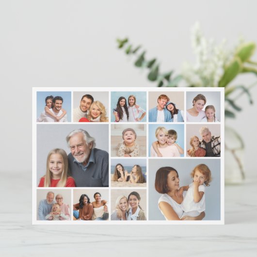 Creëer Uw eigen 14 Fotocollage Groet Kaart (Staand voorkant)