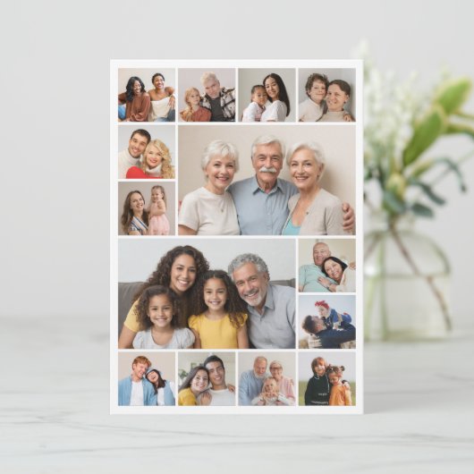 Creëer Uw eigen 14 Fotocollage Groet Kaart (Staand voorkant)