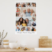 Creëer Uw eigen 14-fotocollage voegt uw groet toe Poster (Keuken)