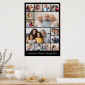 Creëer Uw eigen 14-fotocollage voegt uw groet toe Poster (Keuken)