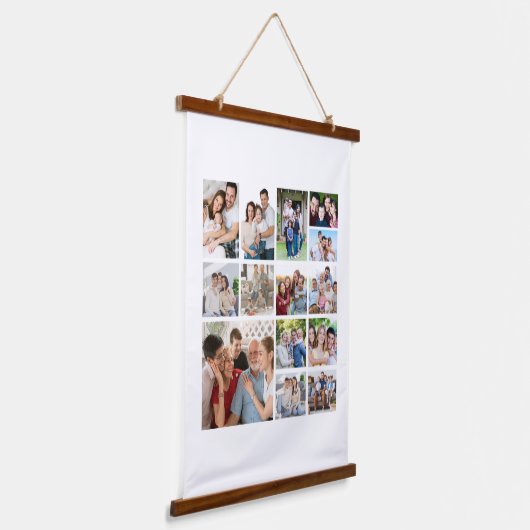 Creëer Uw eigen 14 Poster voor fotocollage Hangend Wandkleed (Gebogen)