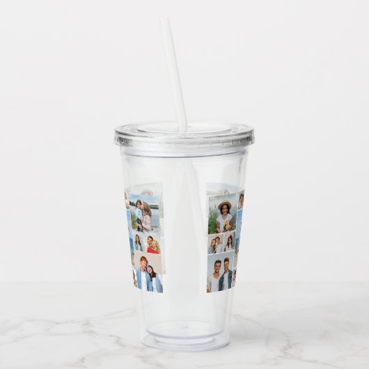 Creëer Uw eigen 15 fotocollage Acryl Drinkbeker (Links)