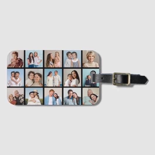 Creëer Uw eigen 15 fotocollage Bagagelabel (Voorkant (horizontaal))