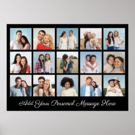 Creëer Uw eigen 15 fotocollage Een groet toevoegen Poster