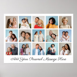 Creëer Uw eigen 15 fotocollage Een groet toevoegen Poster