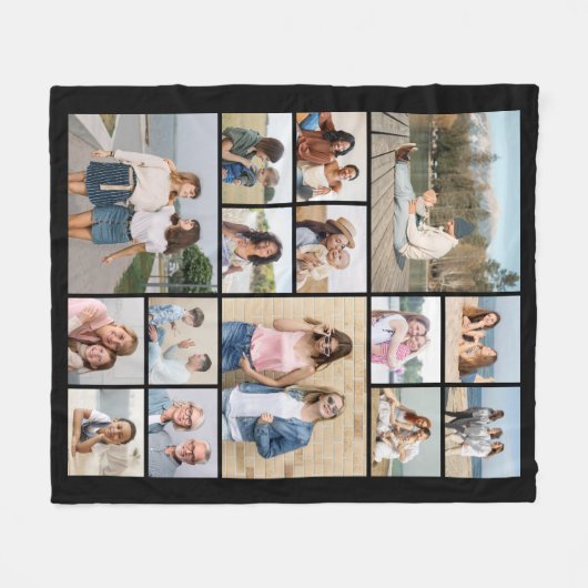 Creëer Uw eigen 15 fotocollage Fleece Deken (Voorkant (Horizontaal))