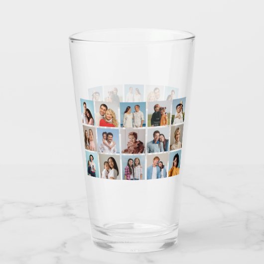 Creëer Uw eigen 15 fotocollage Glas (Achterkant)