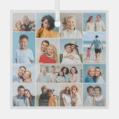 Creëer Uw eigen 15 fotocollage Glas Ornament (Voorkant)