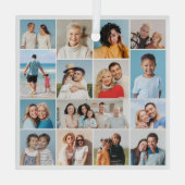 Creëer Uw eigen 15 fotocollage Glas Ornament (Achterkant)