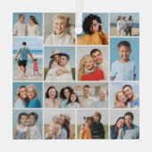 Creëer Uw eigen 15 fotocollage Glas Ornament (Achterkant)