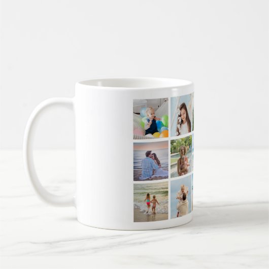 Creëer Uw eigen 15 fotocollage Koffiemok (Links)