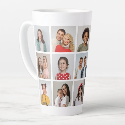 Creëer Uw eigen 15 fotocollage Latte Mok (Linkerhoek)