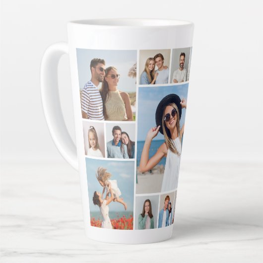 Creëer Uw eigen 15 fotocollage Latte Mok (Linkerhoek)