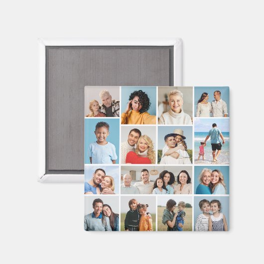 Creëer Uw eigen 15 fotocollage Magneet (Voorkant / Achterkant)