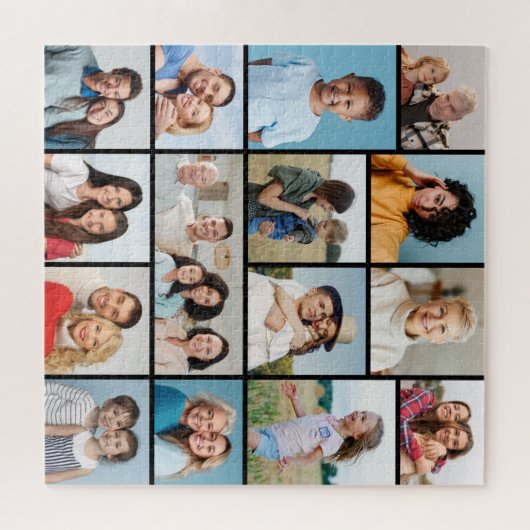 Creëer Uw eigen 15-fotocollage-magneetkaart Legpuzzel (Horizontaal)