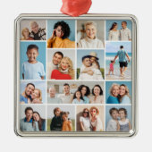 Creëer Uw eigen 15 fotocollage Metalen Ornament (Voorkant)
