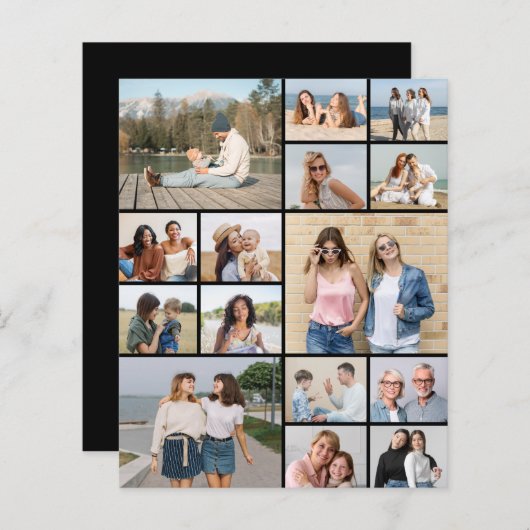 Creëer Uw eigen 15 fotocollage papier blad/flyer (Voorkant / Achterkant)