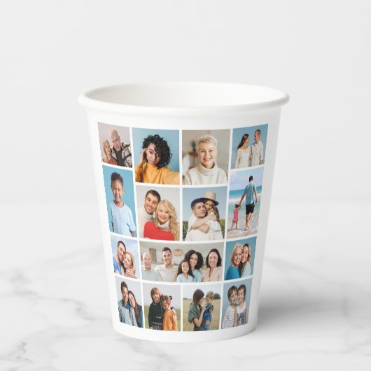 Creëer Uw eigen 15 fotocollage Papieren Bekers (Voorkant)