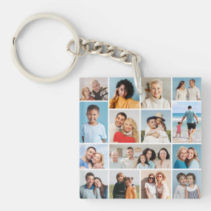 Creëer Uw eigen 15 fotocollage Sleutelhanger