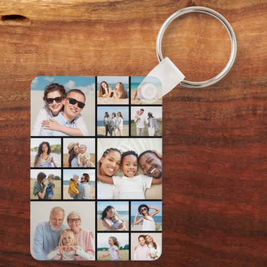 Creëer Uw eigen 15 fotocollage Sleutelhanger (Achterkant)