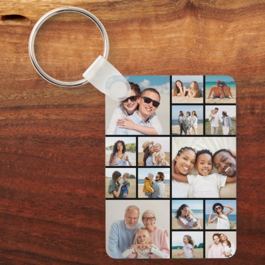 Creëer Uw eigen 15 fotocollage Sleutelhanger (Voorkant)