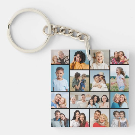 Creëer Uw eigen 15 fotocollage Sleutelhanger (voorkant)