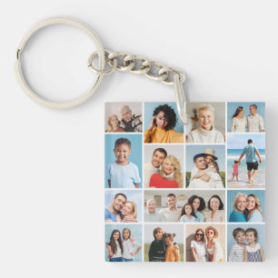 Creëer Uw eigen 15 fotocollage Sleutelhanger